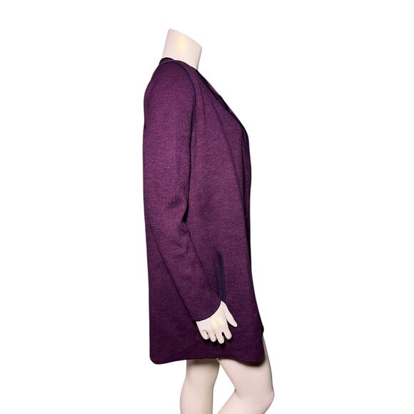 Talbots Woman Pure Merino Wool Cardigan Burgundy Plum Size X - Picture 4 of 8